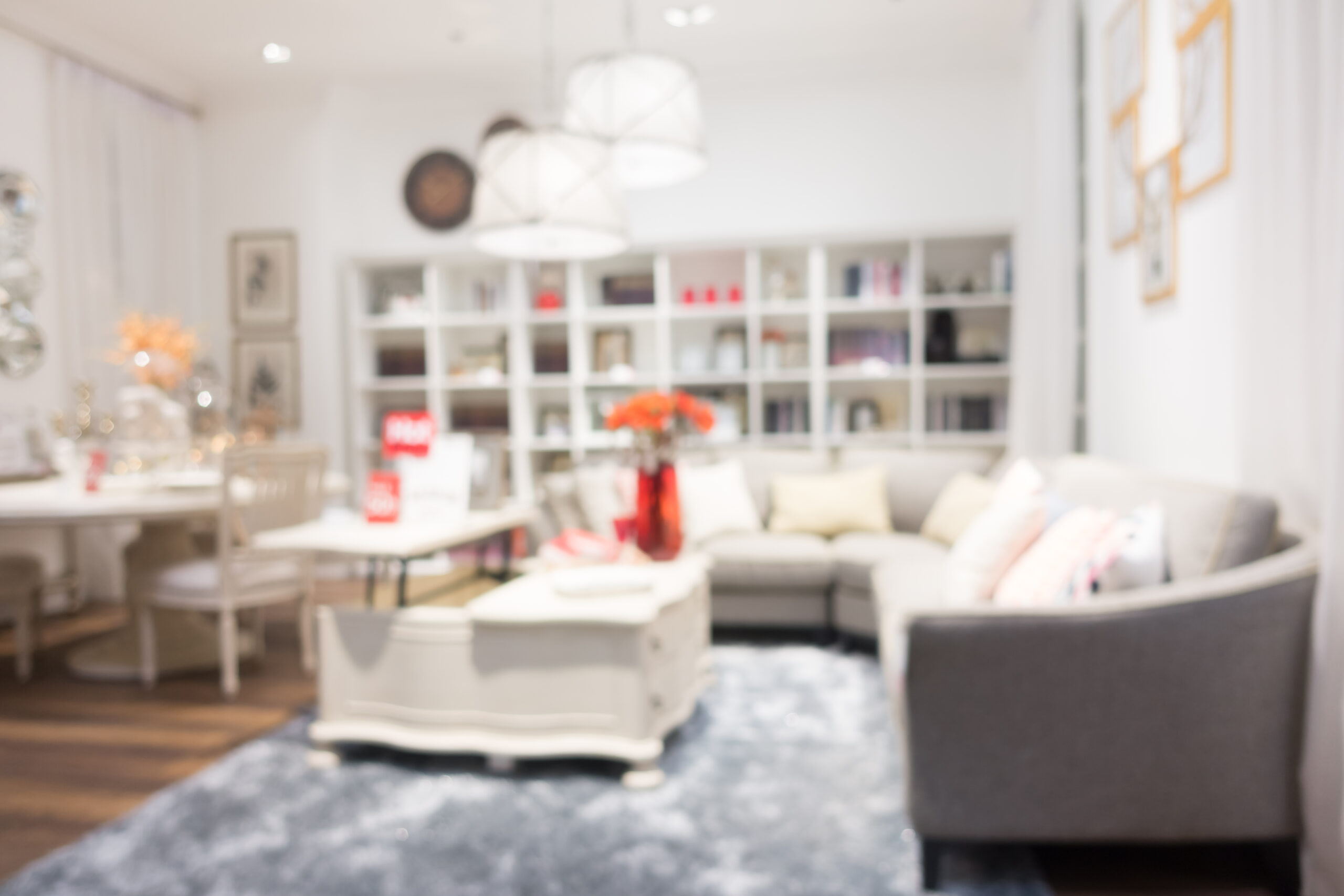 abstract blur furniture shop and store interior